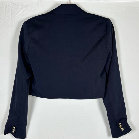 Zara Navy Blue Double Breasted Crop Blazer- XS - Picture 8 of 12
